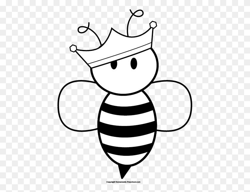 453x586 Пчелиные Фото - Королева Клипарт Черно-Белое