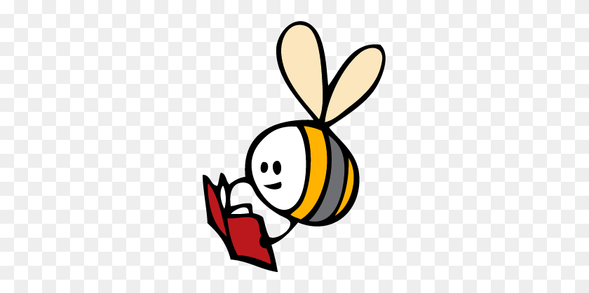 261x359 Пчелы Читают Клипарт Картинки - Летнее Чтение Клипарт