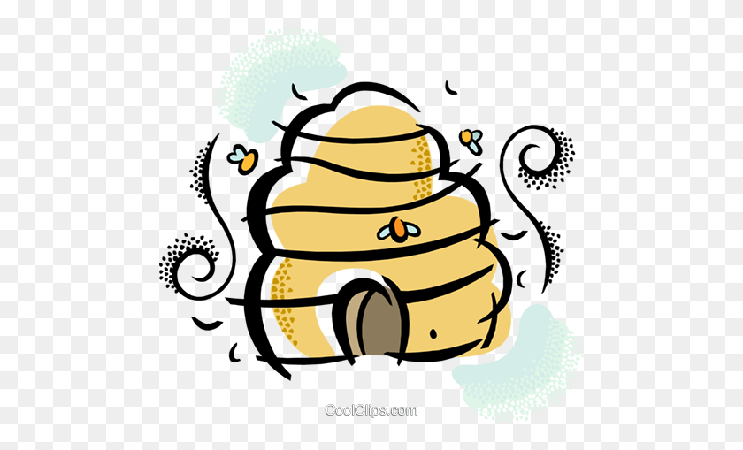 480x449 Beehive Royalty Free Vector Clip Art Illustration - Beehive Clipart Free