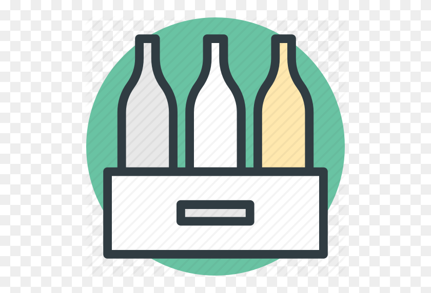 512x512 Beer Crate, Beverage Crate, Bottles, Bottles Crate, Wine Bottles Icon - Wine Bottle Image Clipart