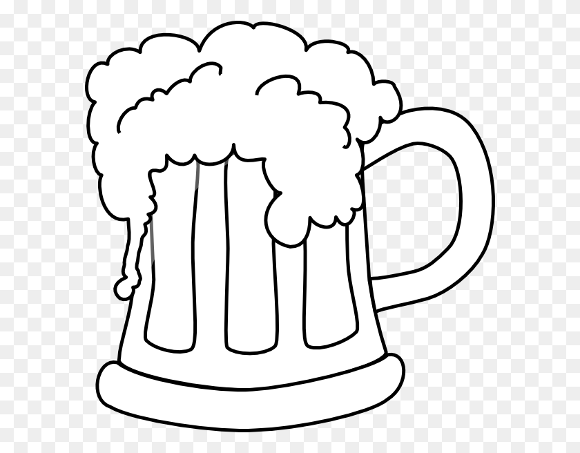 594x596 Beer Mug Outlined Clip Art - Beer And Wine Clipart