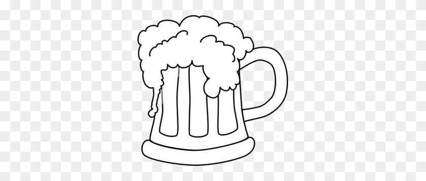 297x298 Beer Mug Outlined Clip Art - Number 2 Clipart Black And White