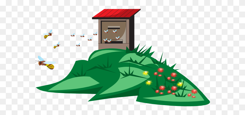 600x336 Bees Flying To And From Home Clip Art - Bee Flying Clipart