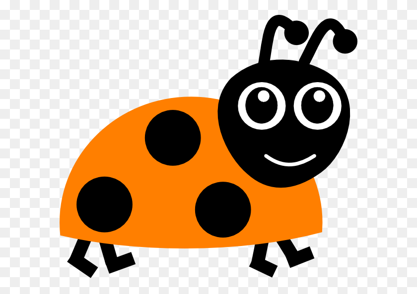 600x534 Beetle Clipart Orange - Ladybug Black And White Clipart