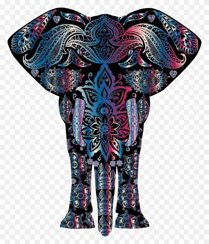 1987x2339 Bejeweled Floral Pattern Elephant Icons Png - Floral Pattern PNG