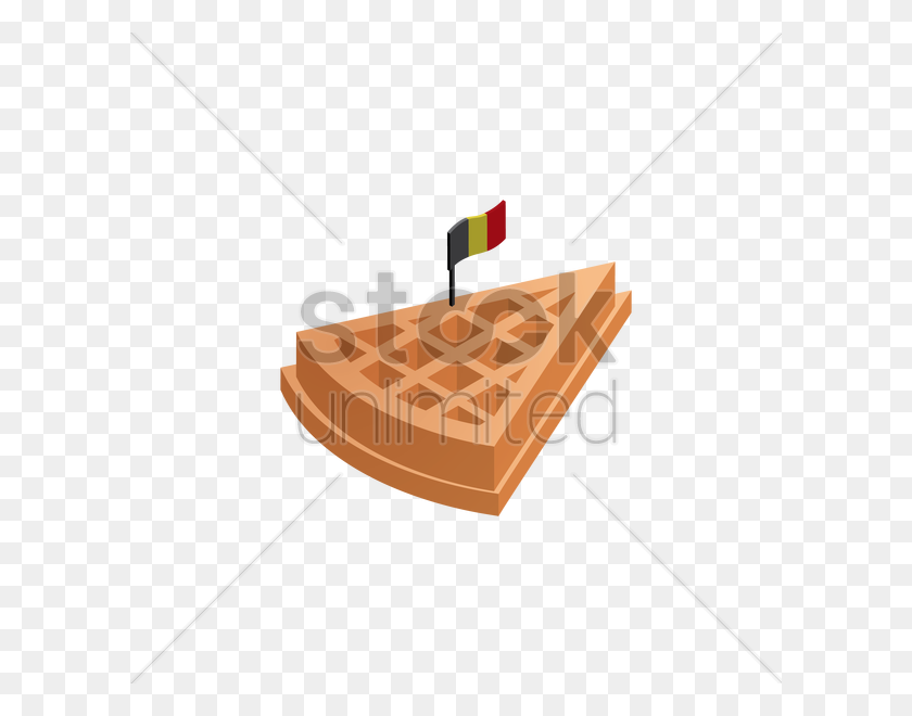 600x600 Belgian Waffle With Flag Vector Image - Waffle PNG