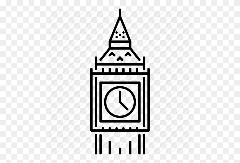 512x512 Колокол, Бен, Большой, Часы, Лондон, Достопримечательность, Значок Башни - Биг Бен Png