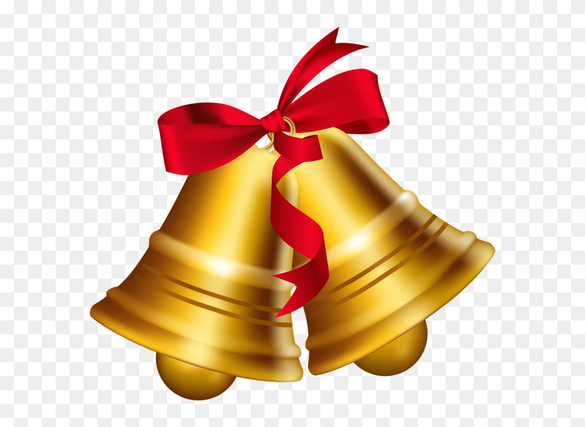 600x553 Bell Clipart Gold - Bow Clipart PNG