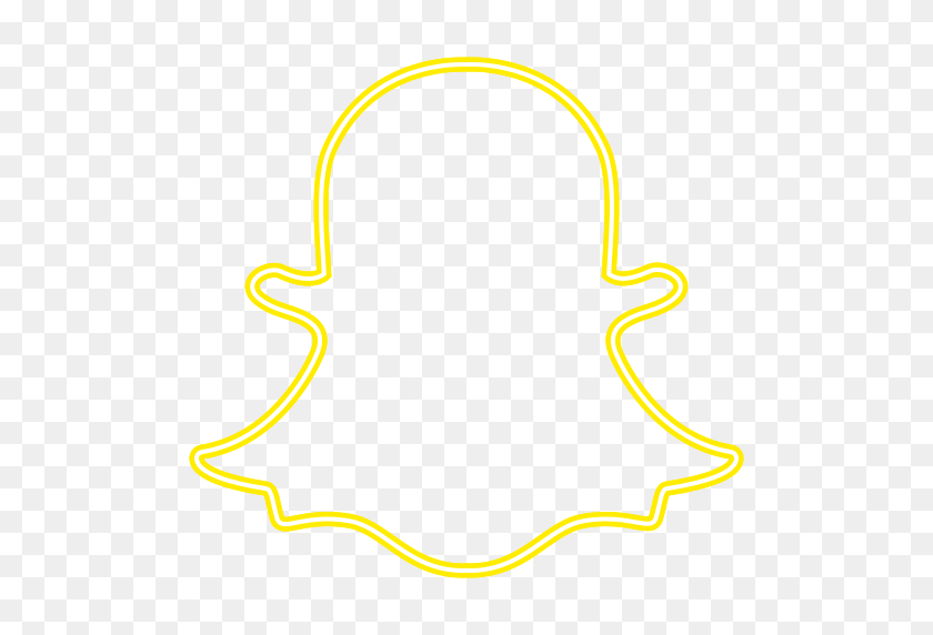 512x512 Bell, Logo, Snapchat, Social Icon Free Of Neon Icons - Snapchat Logo PNG
