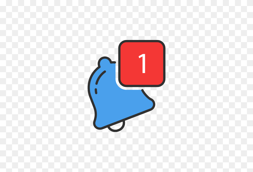 512x512 Bell, Notification, One Notification Icon Free Of Twitter Ui - Notification Icon PNG
