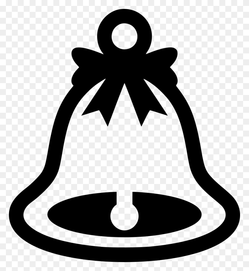 896x980 Bell Ribbon Santa Png Icon Free Download - Bell PNG