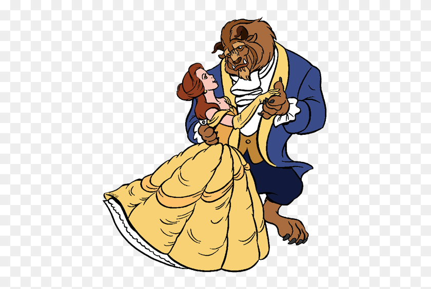 440x504 Belle And The Beast Clip Art Disney Clip Art Galore - Beauty And The Beast Rose PNG