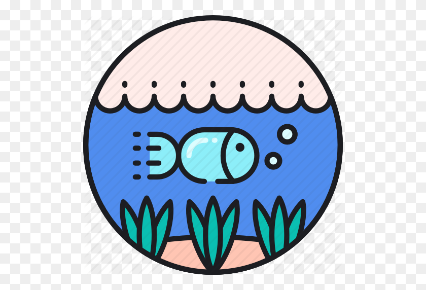 512x512 Below, Fish, Life, Marine, Ocean, Sea, Water Icon - Ocean Water Clipart