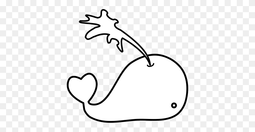 400x375 Beluga Clipart Black And White - Narwhal Clipart