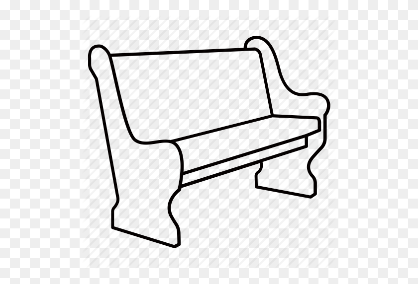 512x512 Bench Clipart Outline - Picnic Clipart Black And White