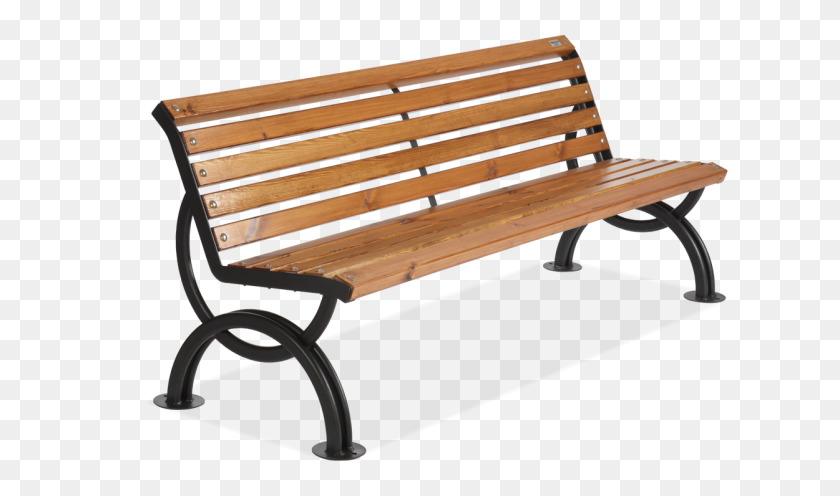 1250x700 Bench With Seat And Back In Wood For Urban, Model Hvar - Park Bench PNG