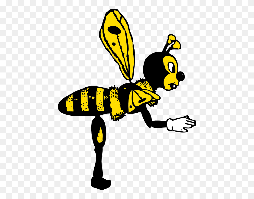 456x599 Bending Bee From Side Clip Art Free Vector - Reaction Clipart