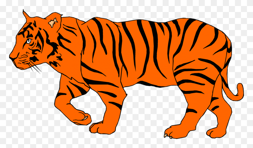 958x533 Бенгальский Тигр Картинки - Тигр Клипарт Черный И Белый