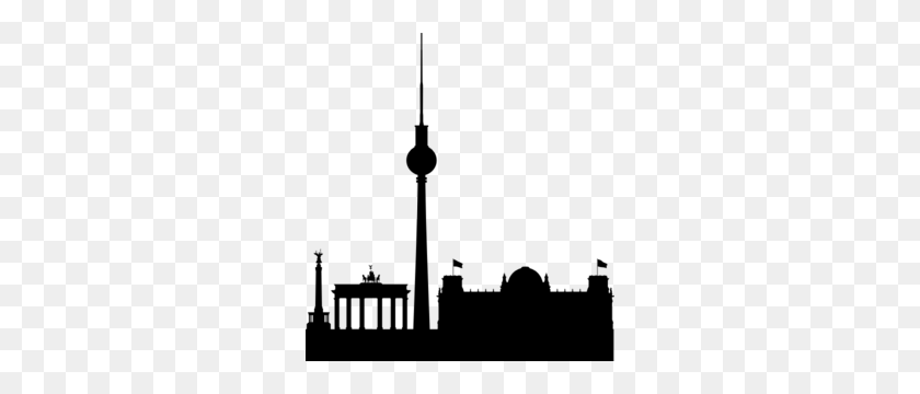 282x300 Berlin Skyline Black Simple Clip Art - City Clipart Black And White