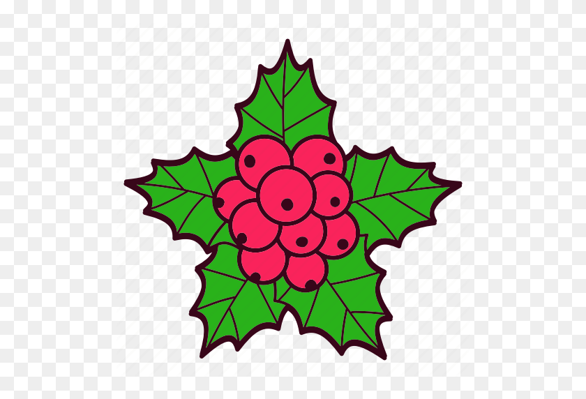 512x512 Berries, Christmas, Leaves, Mistletoe, Tradition Icon - Mistletoe Clipart PNG