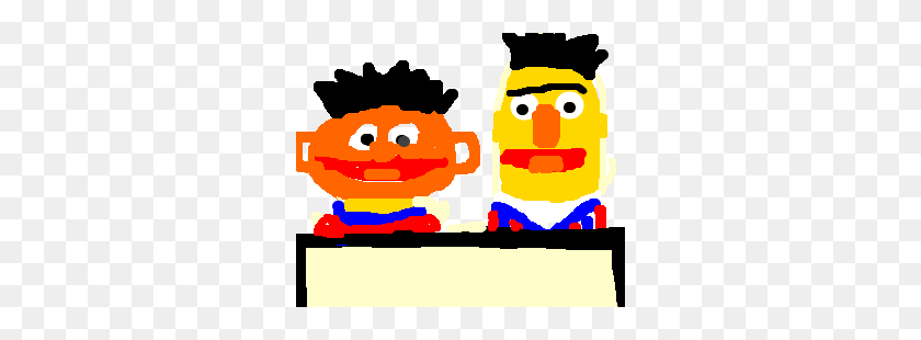 300x250 Bert And Ernie From Sesame Street Drawing - Bert And Ernie Clipart