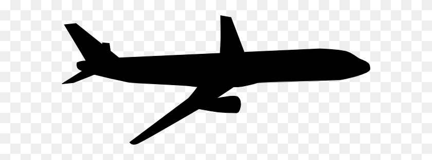 600x252 Best Airplane Clipart Black And White - Black And White Banner Clipart