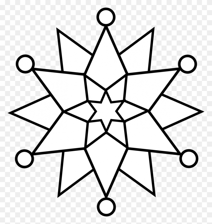 830x880 Лучшая Черно-Белая Снежинка - Frozen Snowflakes Clipart
