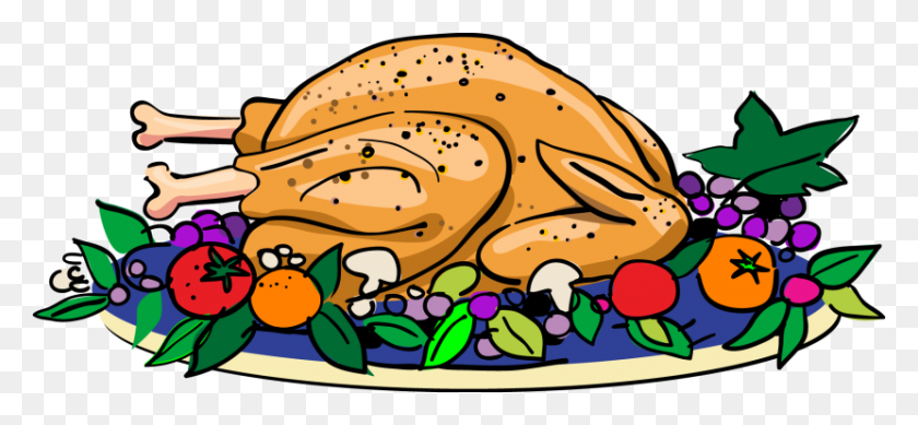 830x351 Best Cooked Turkey Clipart - Turkey Dinner Clipart