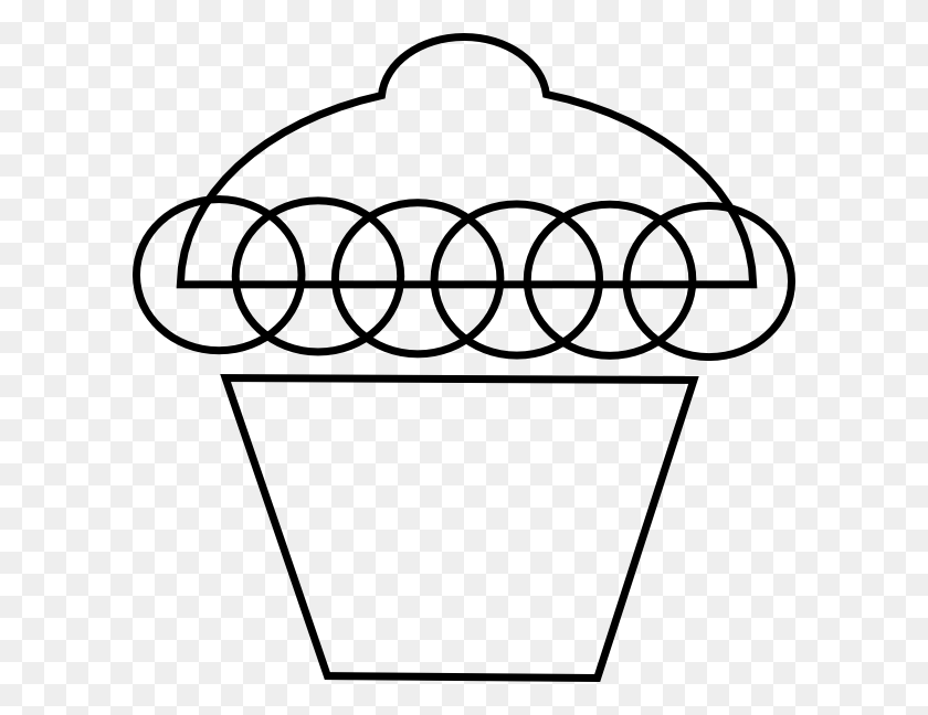 600x588 Best Cupcake Clipart Black And White - Cupcake Clipart