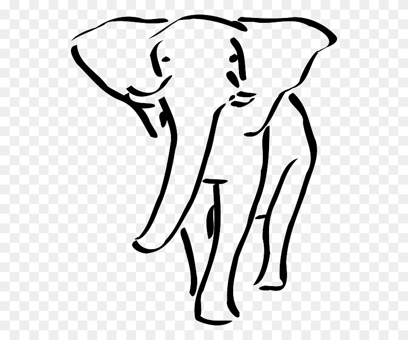 548x640 Best Elephant Outline - Elephant Ears Clipart