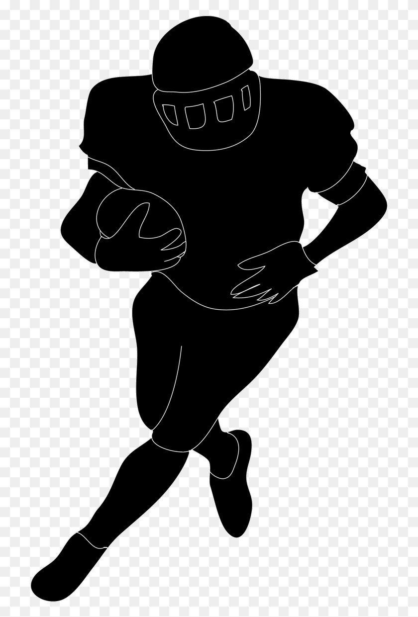 720x1181 Best Football Player Clipart Black And White - Vintage Football Clipart