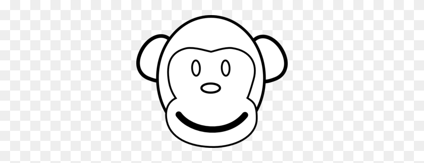 300x264 Best Monkey Face Clipart - Face Clipart Black And White