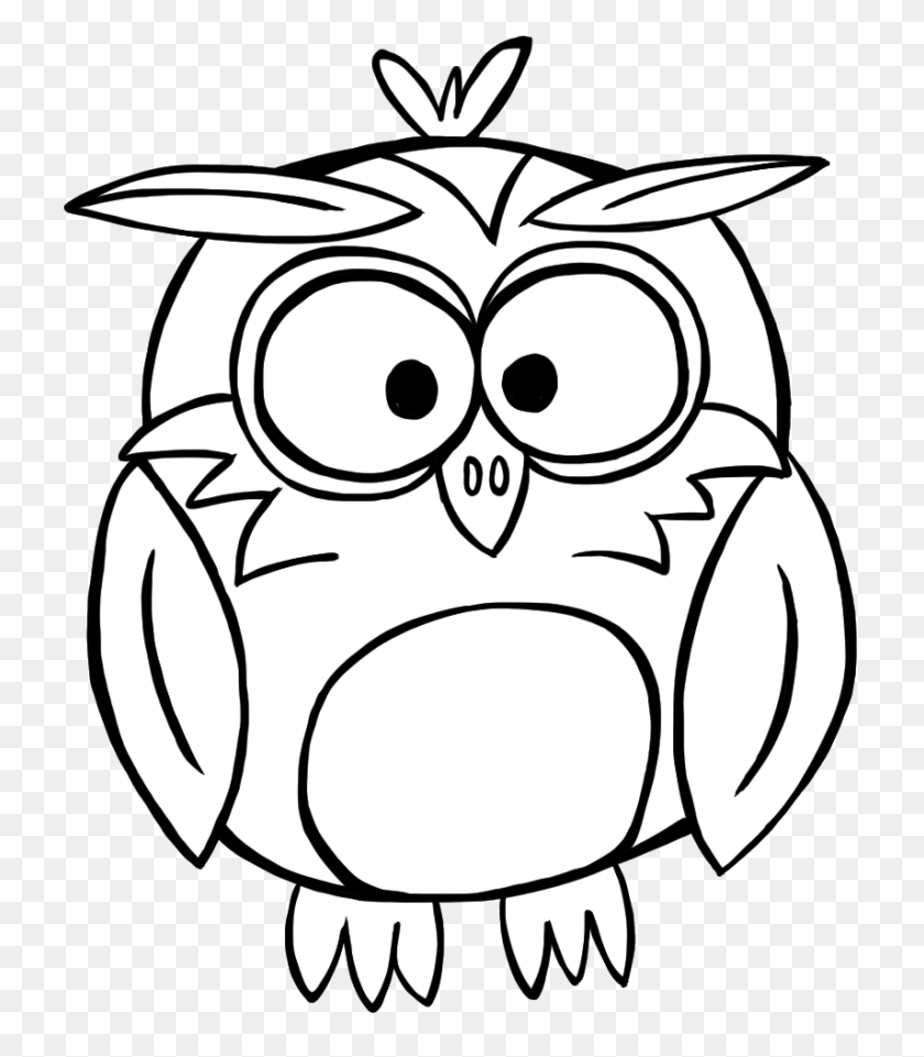 855x988 Best Owl Clipart Black And White - Mountains Black And White Clipart
