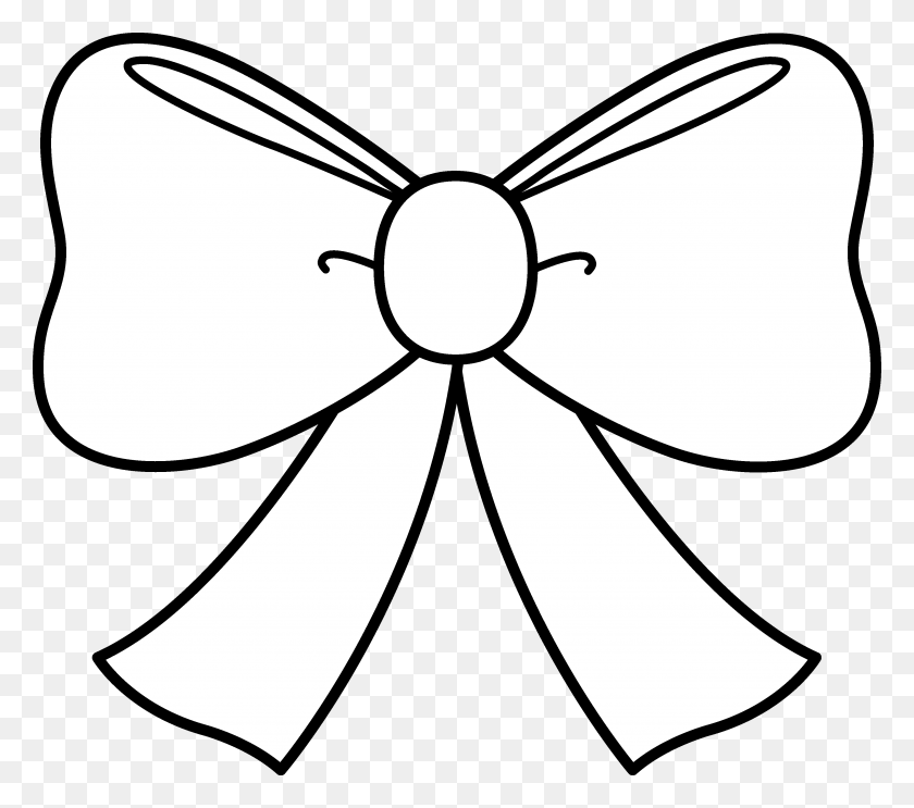 3580x3136 Best Photos Of Cheer Bow Outline - Ribbon Clipart Black And White