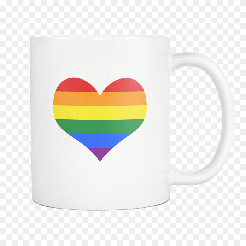 1024x1024 Between My Valentine Rainbow Heart Mug Be Loud, Be Proud - Rainbow Heart PNG