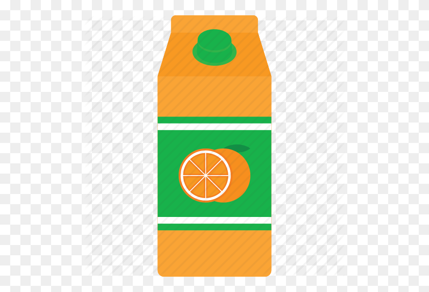 512x512 Напиток, Коробка, Коробка, Напиток, Сок, Апельсин, Значок Упаковки - Коробка Сока Png
