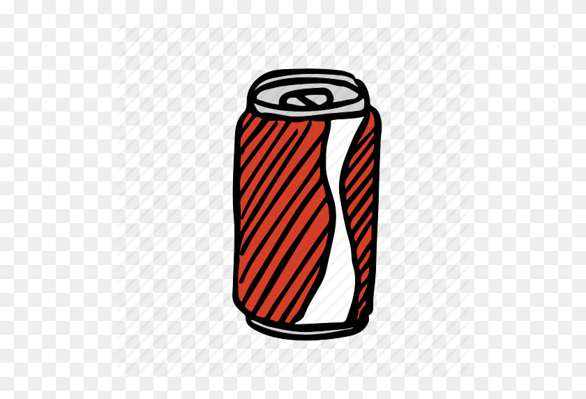 512x512 Bebida, Lata, Coca Cola, Bebida, Alimentos, Vidrio, Icono De Soda - Lata De Soda Png