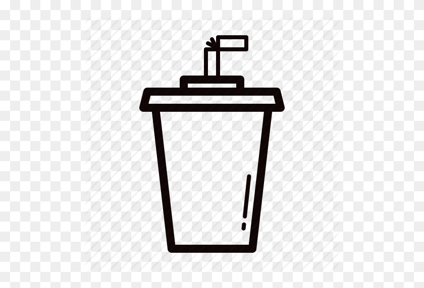 512x512 Beverage, Coffee, Cup, Straw Icon - Cup With Straw Clipart