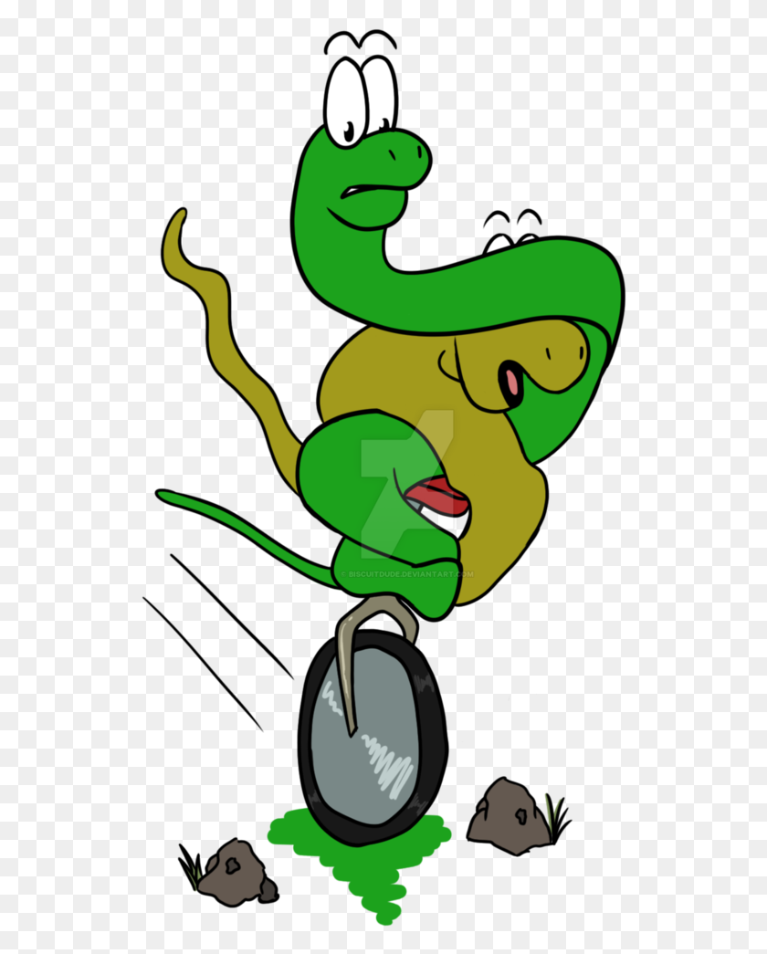 532x985 Beware Snakes On A Unicycle - Snake Cartoon PNG