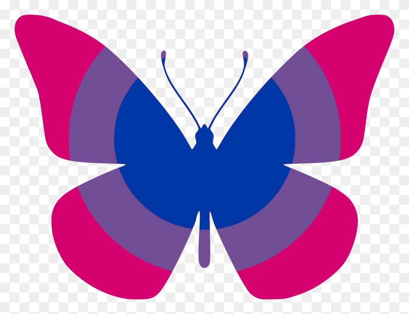 2400x1798 Bi Flag Butterfly Icons Png - Butterfly PNG