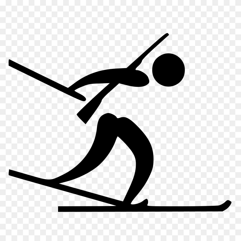 1200x1200 Biathlon - Downhill Skier Clipart