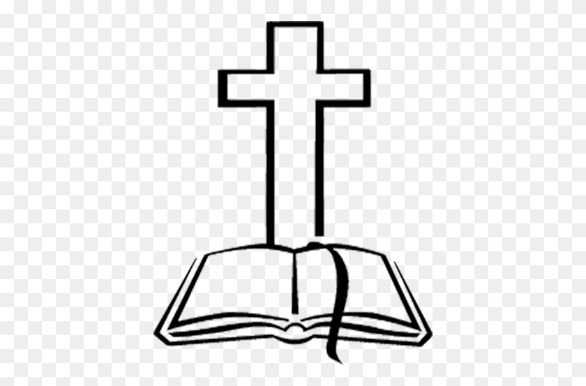 400x493 Bible And Cross Clipart Gallery Images - Religious Easter Clipart Black And White