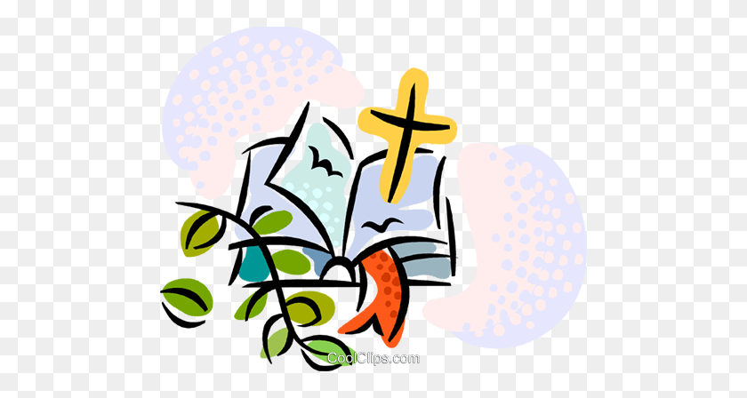480x388 Bible And Cross Royalty Free Vector Clip Art Illustration - Cross Bible Clipart