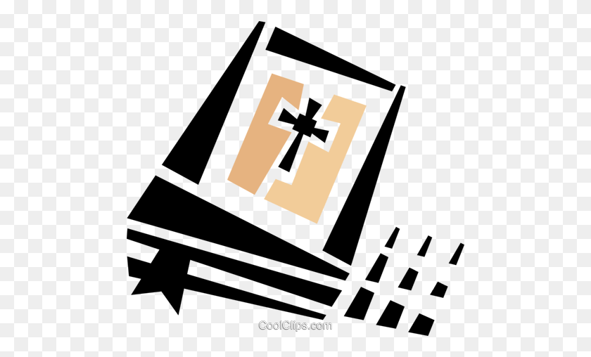 480x448 Bible Royalty Free Vector Clip Art Illustration - Cross Bible Clipart