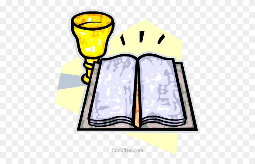 480x480 Bible With Communion Cup Royalty Free Vector Clip Art Illustration - Communion Clipart