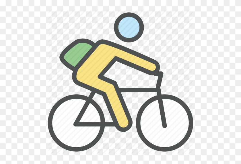 512x512 Bicycle, Bike, Biker, Cycle, Cyclist, Riding Bicycle, School Going - Riding Bicycle Clipart