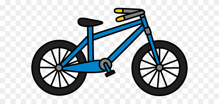 600x340 Велосипед Синий Клипарт - Винтажный Велосипед Клипарт