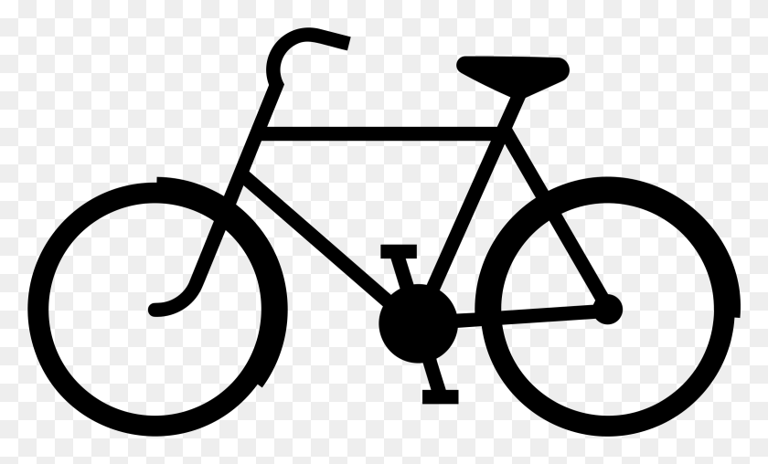 2343x1348 Bicycle Clip Art Silhouette At Getdrawings Free For Personal - Bicycle Clipart Black And White