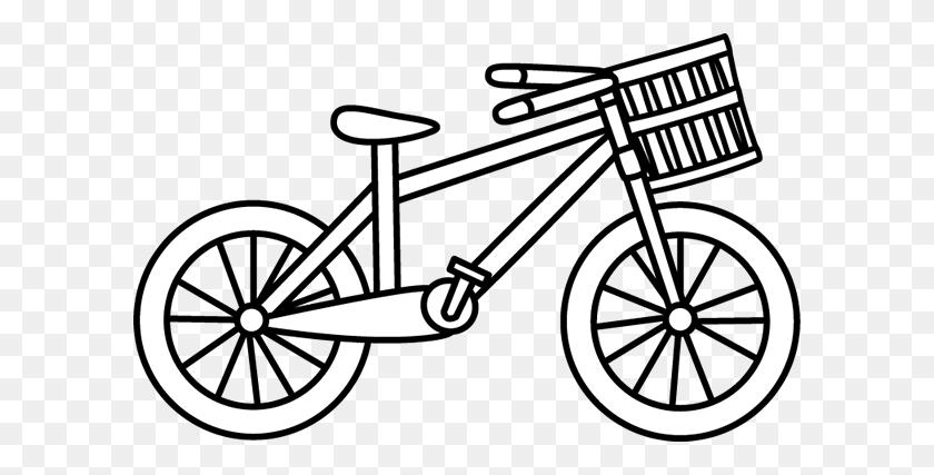 600x367 Bicycle Clipart Black And White - Sports Clipart Black And White