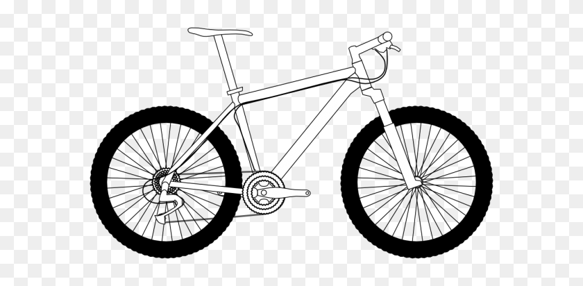 600x352 Bicycle Clipart Black And White Nice Clip Art - Bike Clipart Black And White